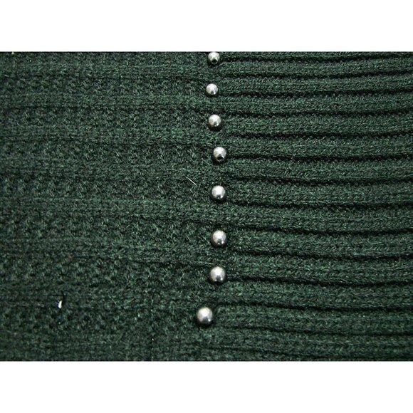 A New Day Scarf Black Ribbed Knit Long 78" Length Gray Pearl Accent Soft Acrylic - Picture 11 of 11